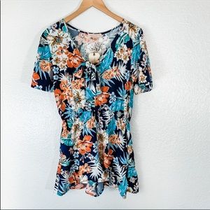 Band Of Gypsys - Boho Floral Print Romper - Size M